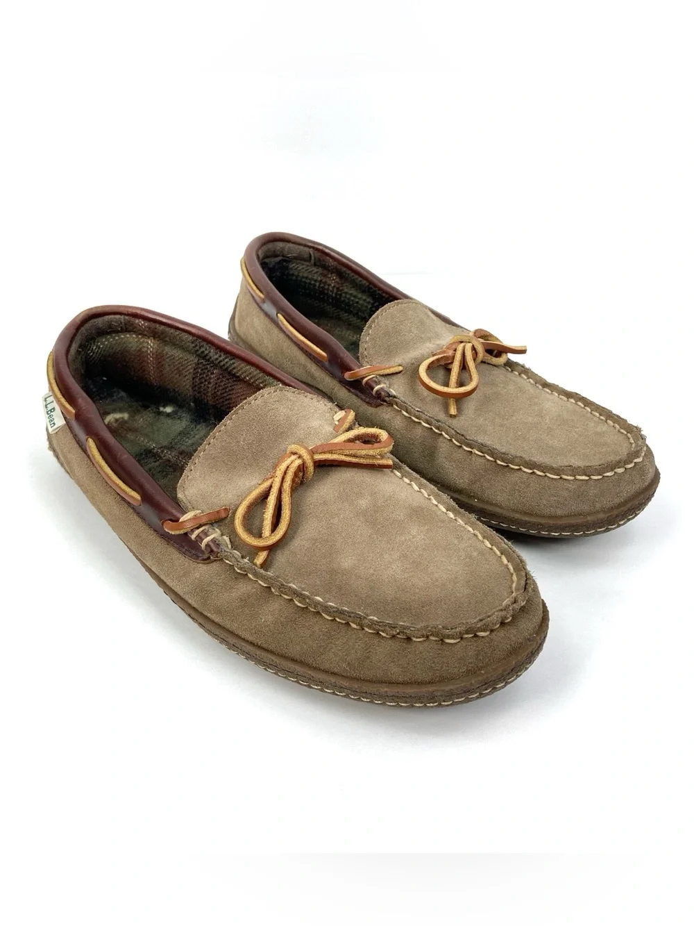 LLBEAN Flannel Lined Suede Slipper Mens 9